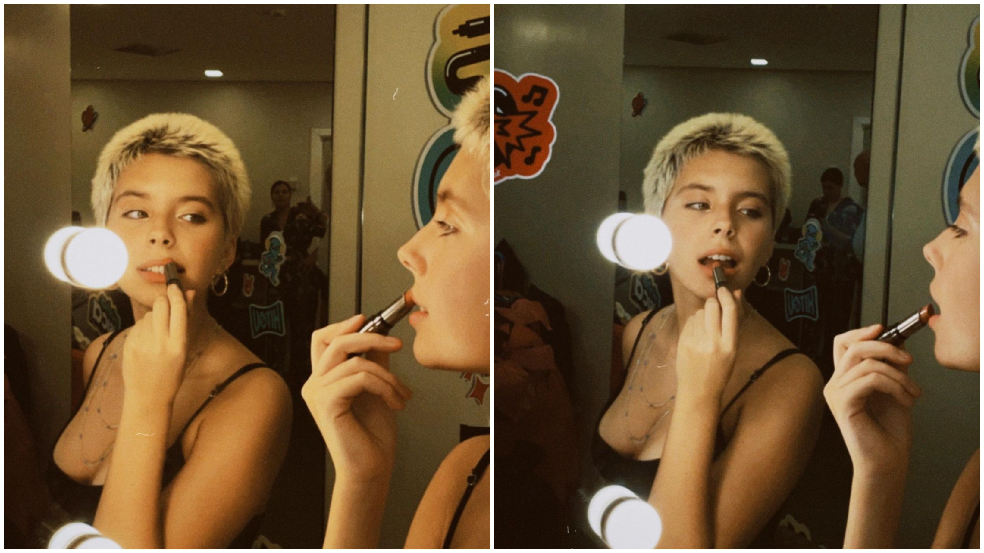 A menina é muito dona de si e estilosa