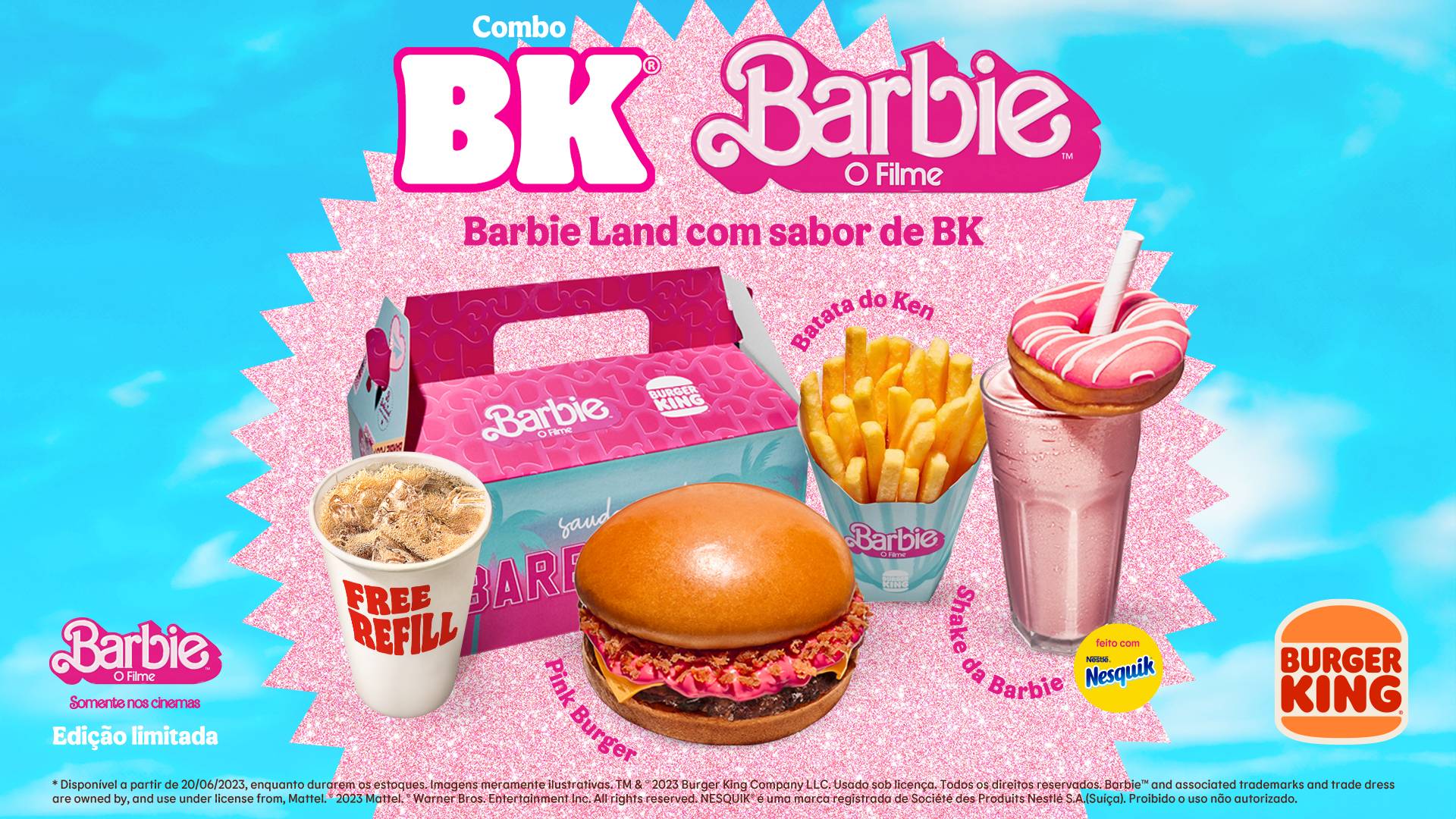 Combo da Barbie no Burger King inclui sanduíche com molho rosa e batata - e a sobremesa é à parte