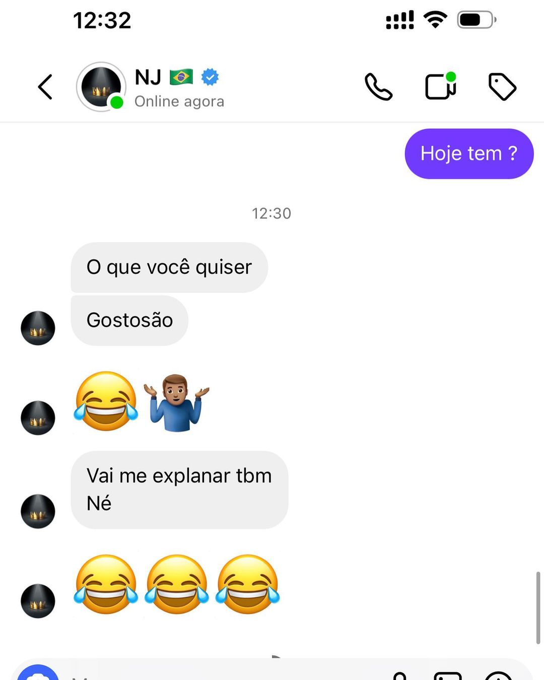 Conversa entre David Brazil e Neymar
