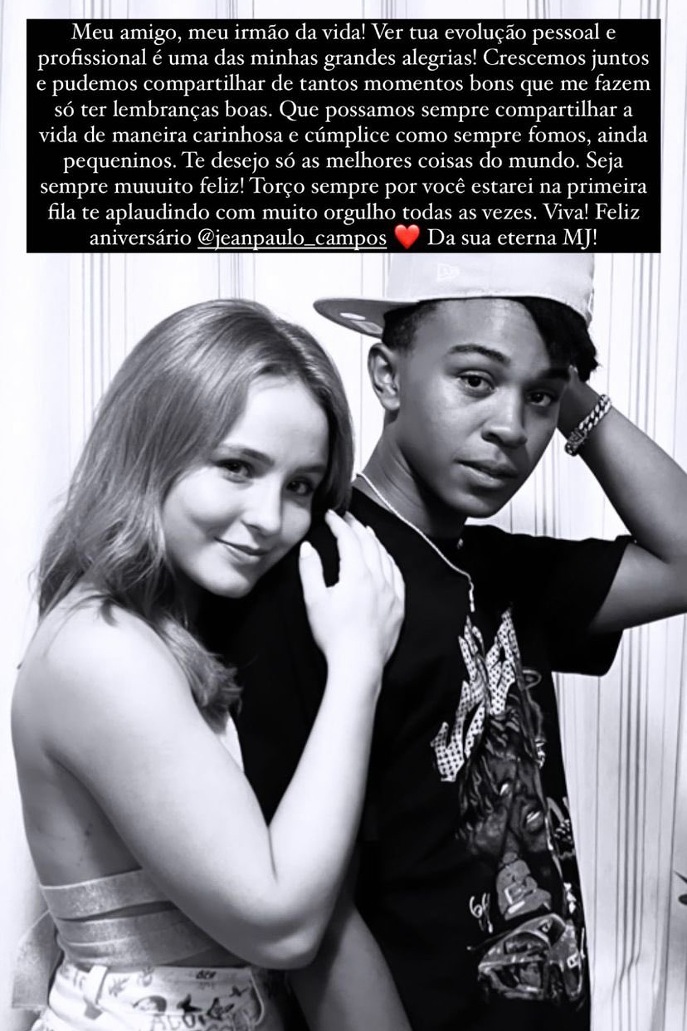 Homenagem de Larissa Manoela a Jean Paulo