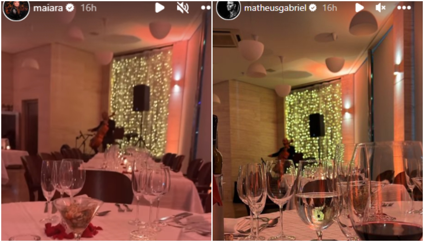 Maiara e Matheus Gabriel publicaram fotos no mesmo local durante o Dia dos Namorados