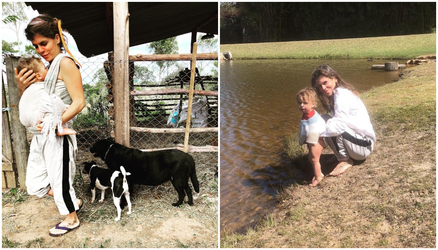Mariana Maffeis, filha de Ana Maria Braga, com os filhos