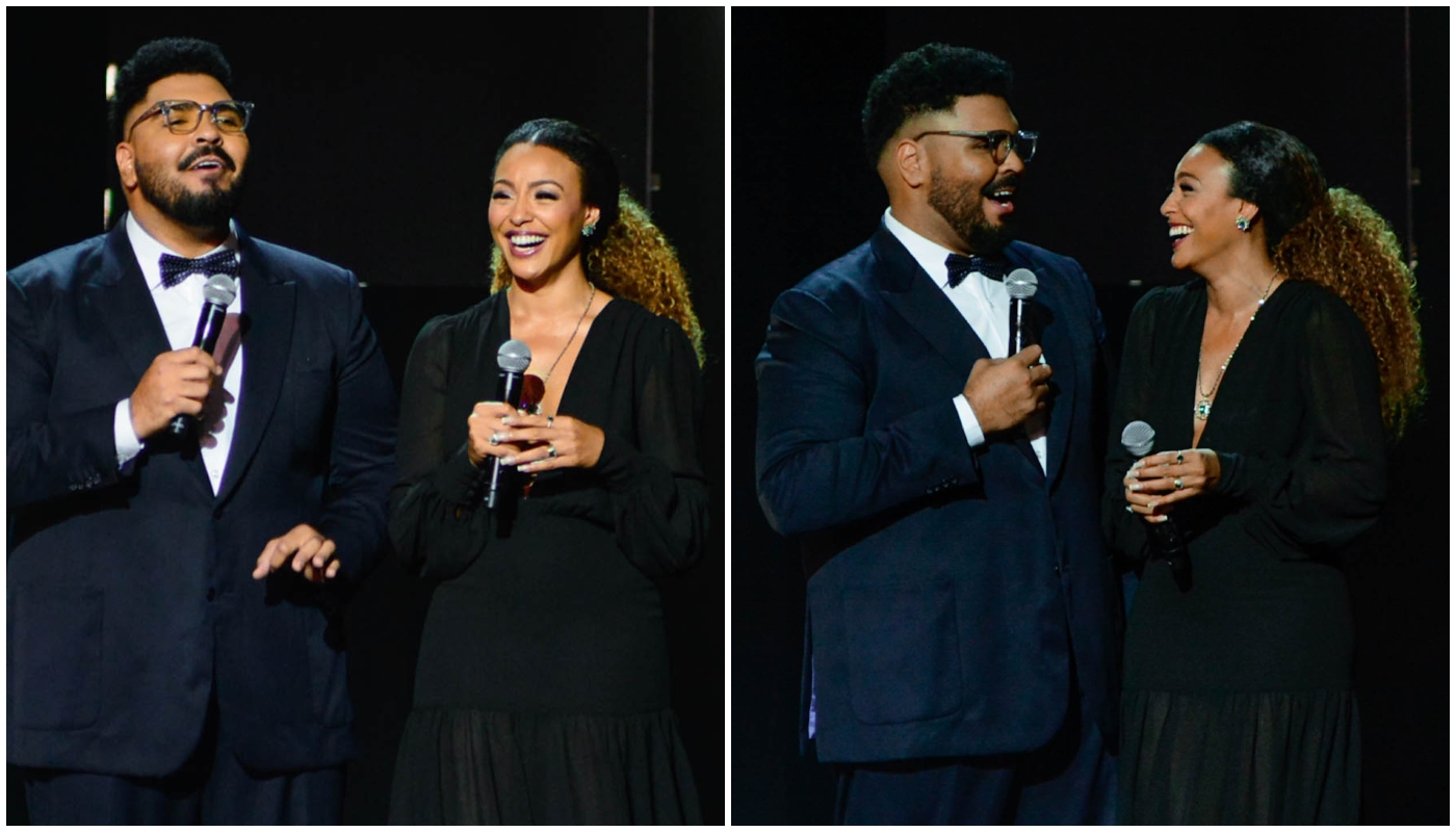 Sheron Menezzes e Paulo Vieira no prêmio Sim à Igualdade Racial, no Rio de Janeiro