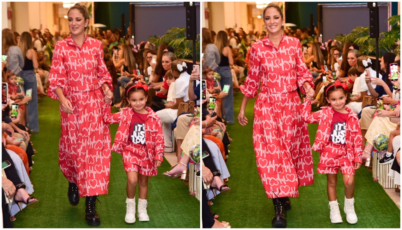 Ticiane Pinheiro e Manuella desfilando juntas