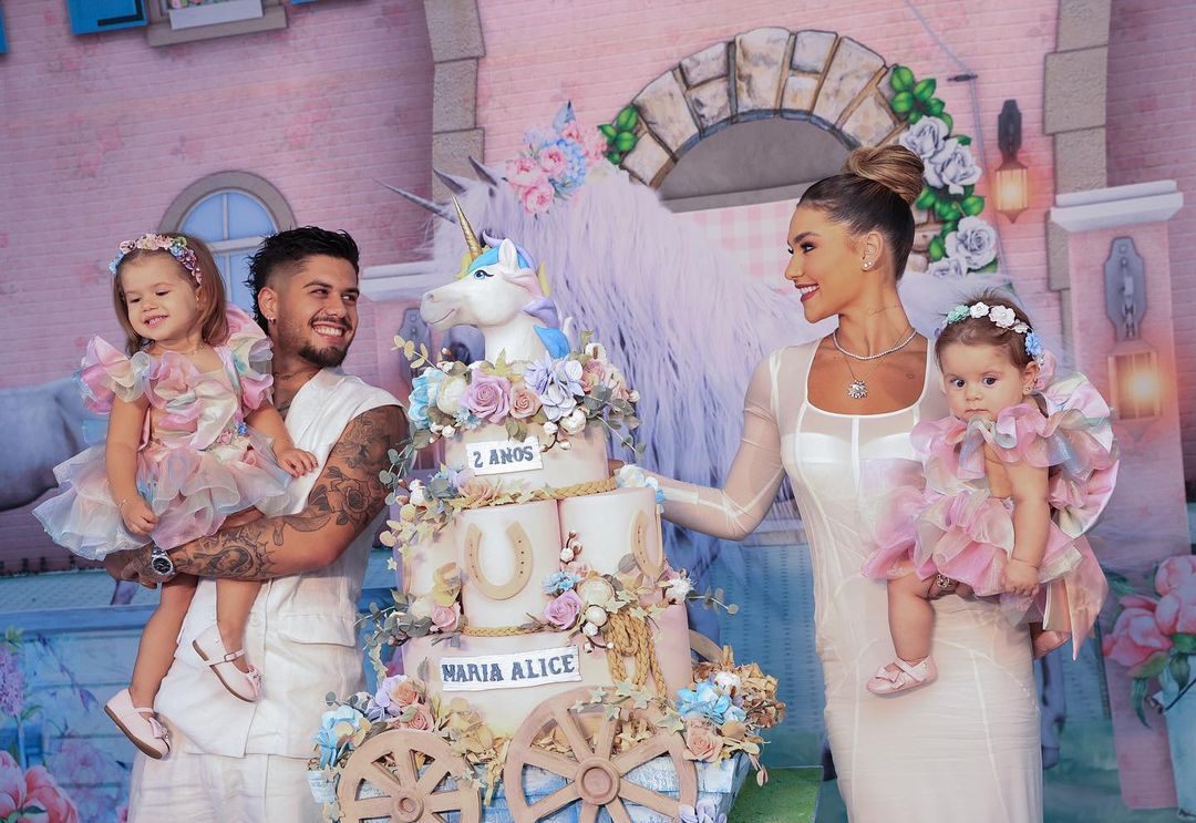 Virginia e Zé Felipe celebraram os dois anos da filha mais velha, Maria Alice
