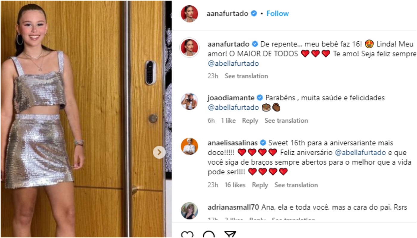 Ana Furtado comemora o aniversário da filha Bella