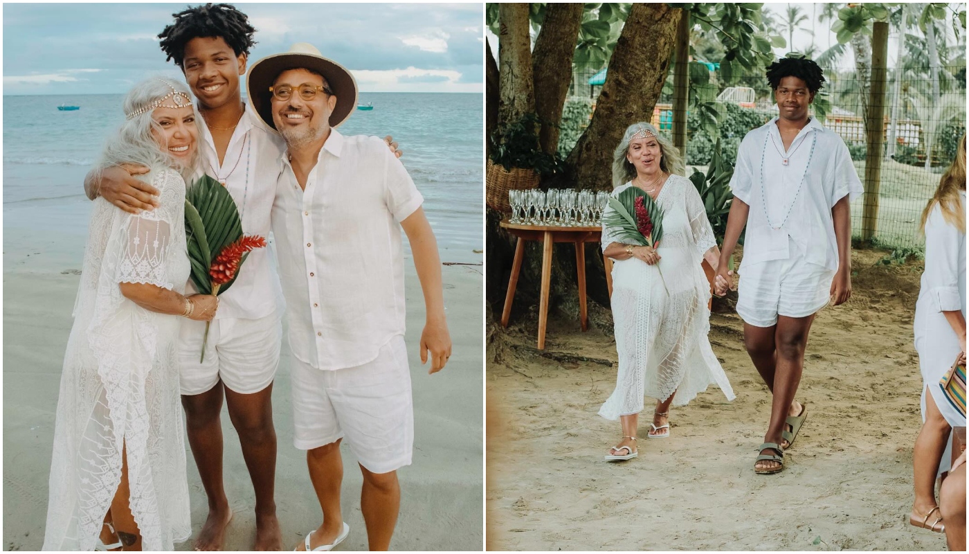 Astrid Fontenelle e o marido, Fausto Franco, renovaram os votos nos 14 anos de casamento