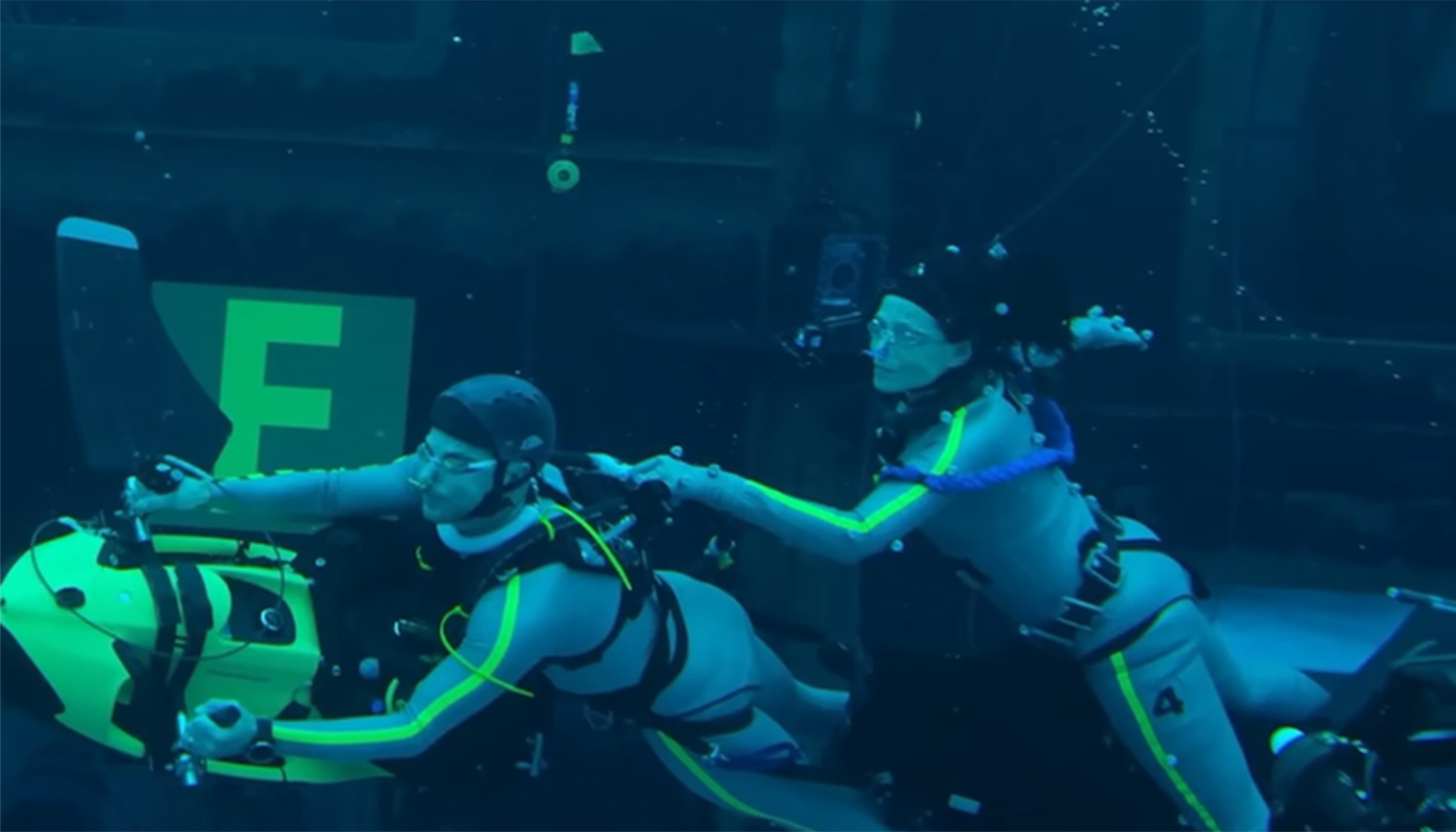 Cenas debaixo da água no filme