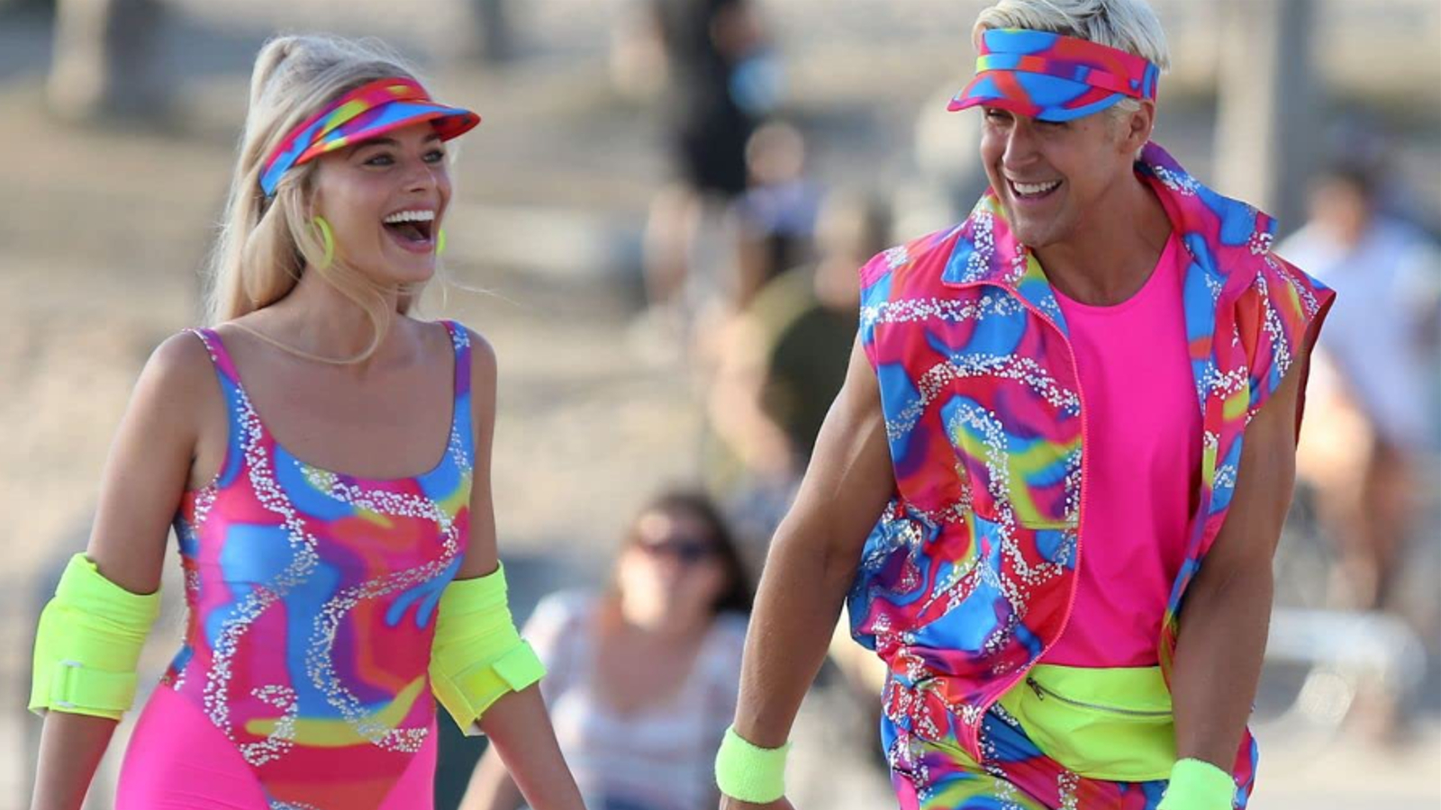 Margot Robbie e Ryan Gosling nos bastidores de