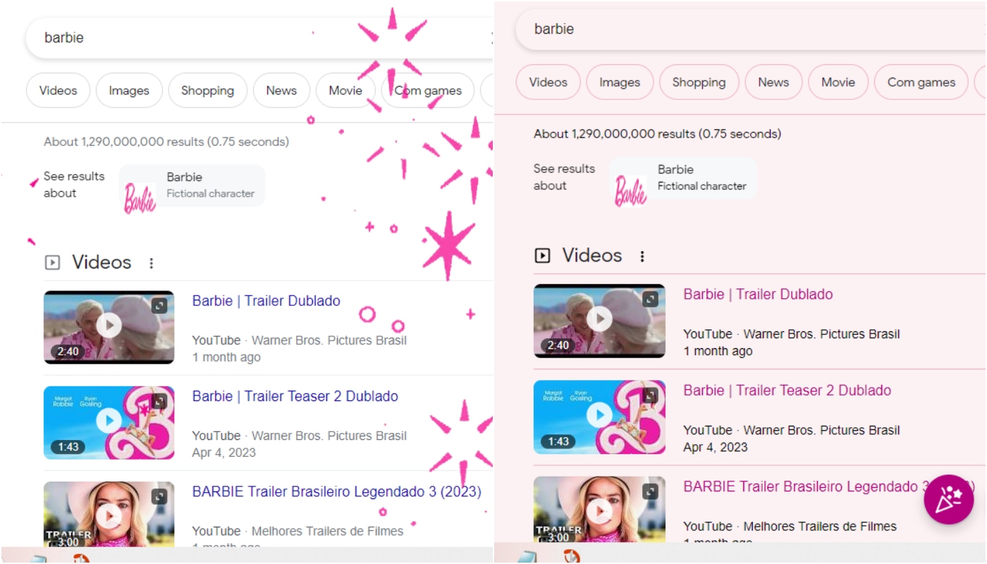 O que acontece ao ativar o easter egg de Barbie no Google