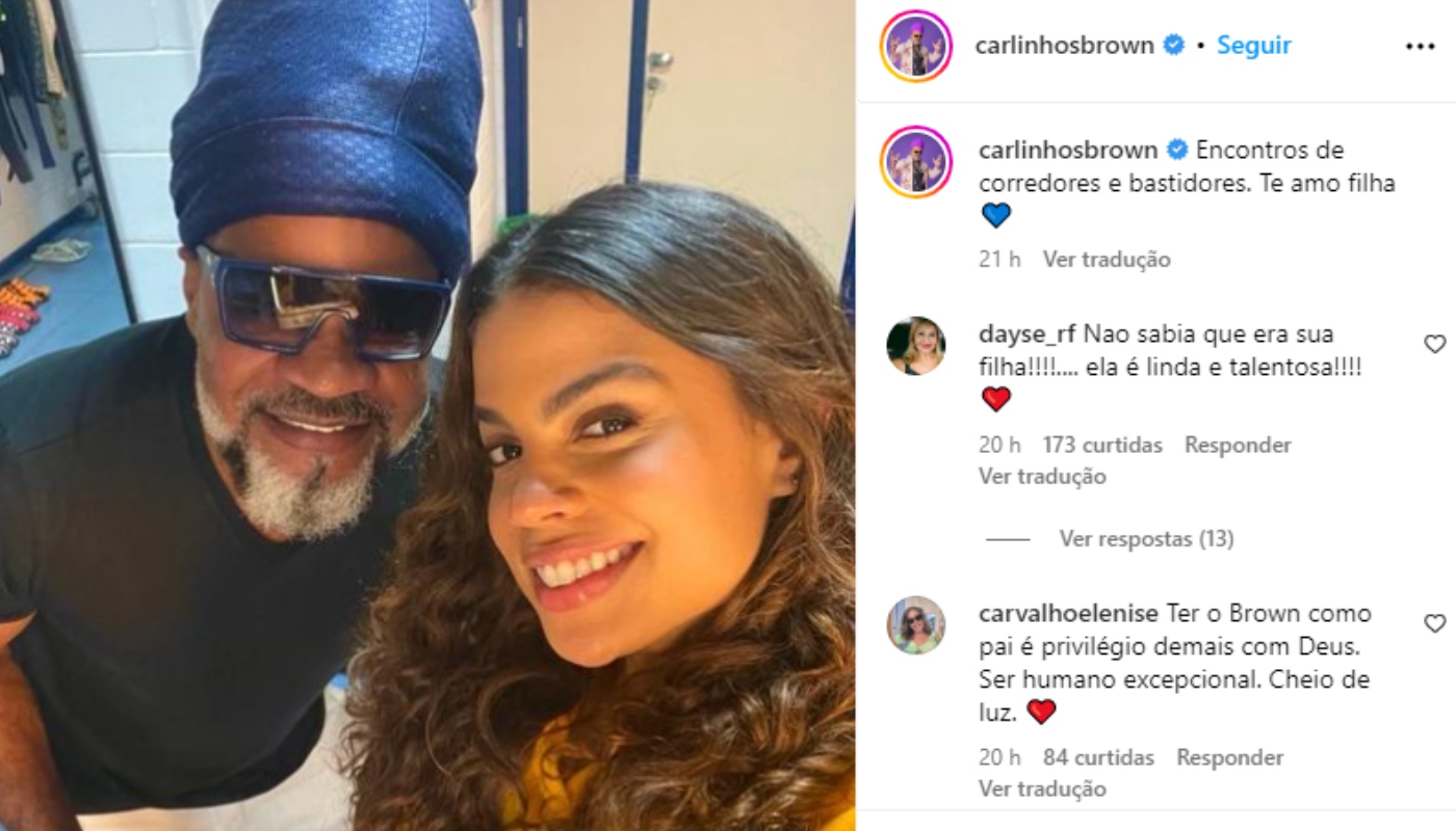 Carlinhos Brown compartilha foto com Clara Buarque