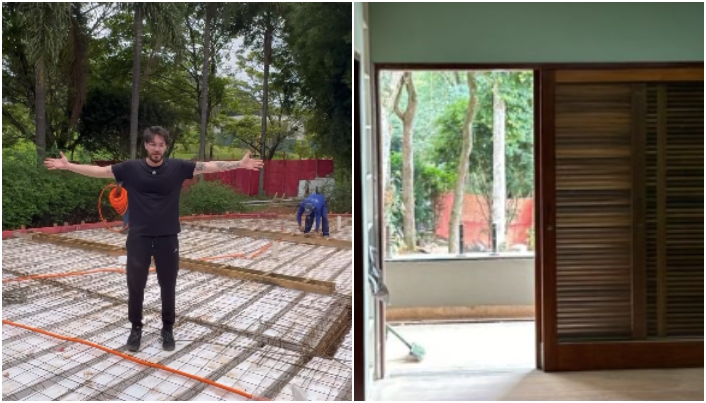 Área onde será a brinquedoteca (à esquerda) e quarto do próximo filho do casal (à direita)