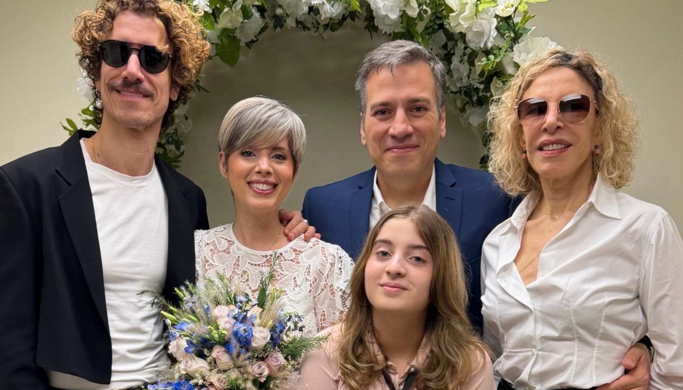 Casamento de Dani Valente e Christiano Cochrane teve Marília Gabriela, Theodoro Cochrane e Valentina, filha do casal