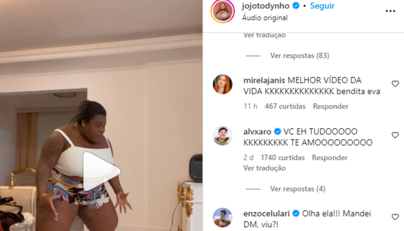 Enzo Celulari comenta vídeo de Jojo Todynho