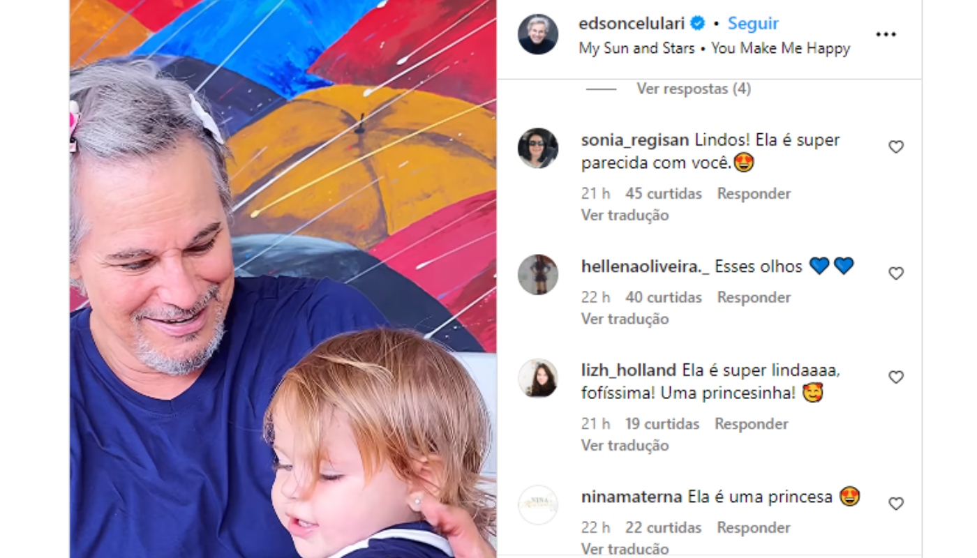 Edson Celulari recebe comentários de seguidores