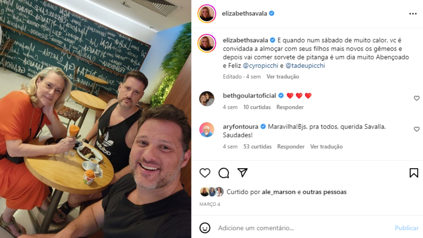 Atriz fez post raro com os filhos gêmeos