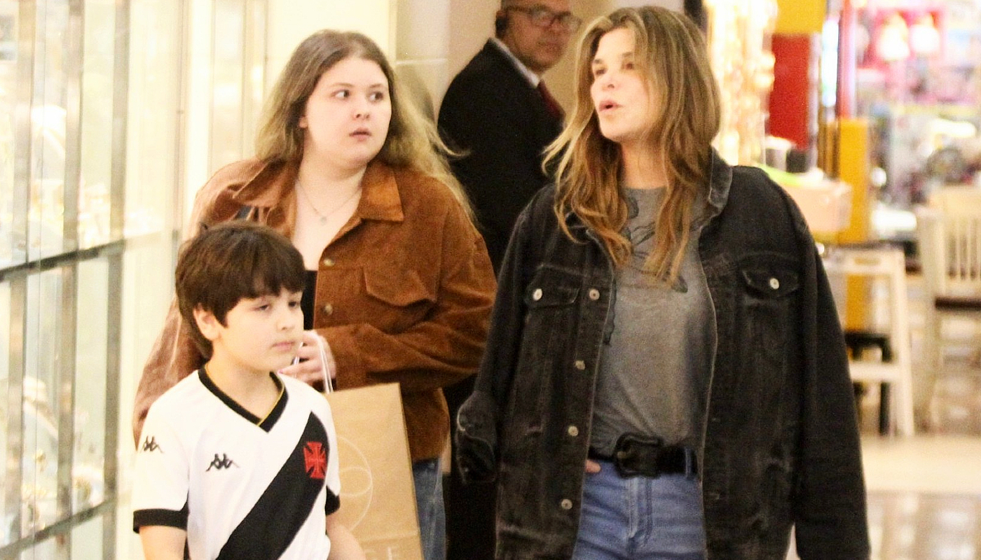 Miguel, neto da atriz, também estava no passeio