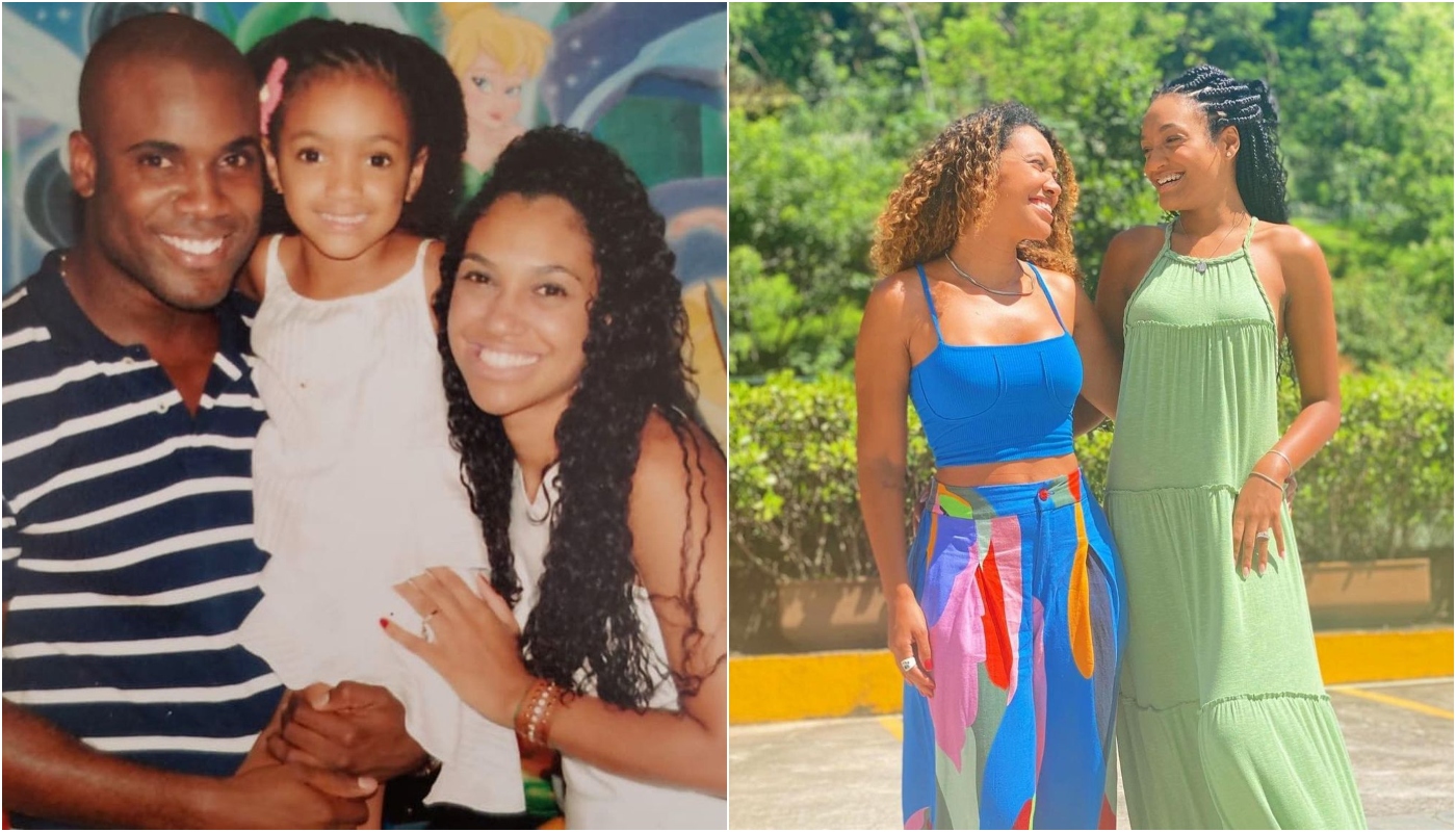 Luiza, filha mais velha de Rafael Zulu, com os pais