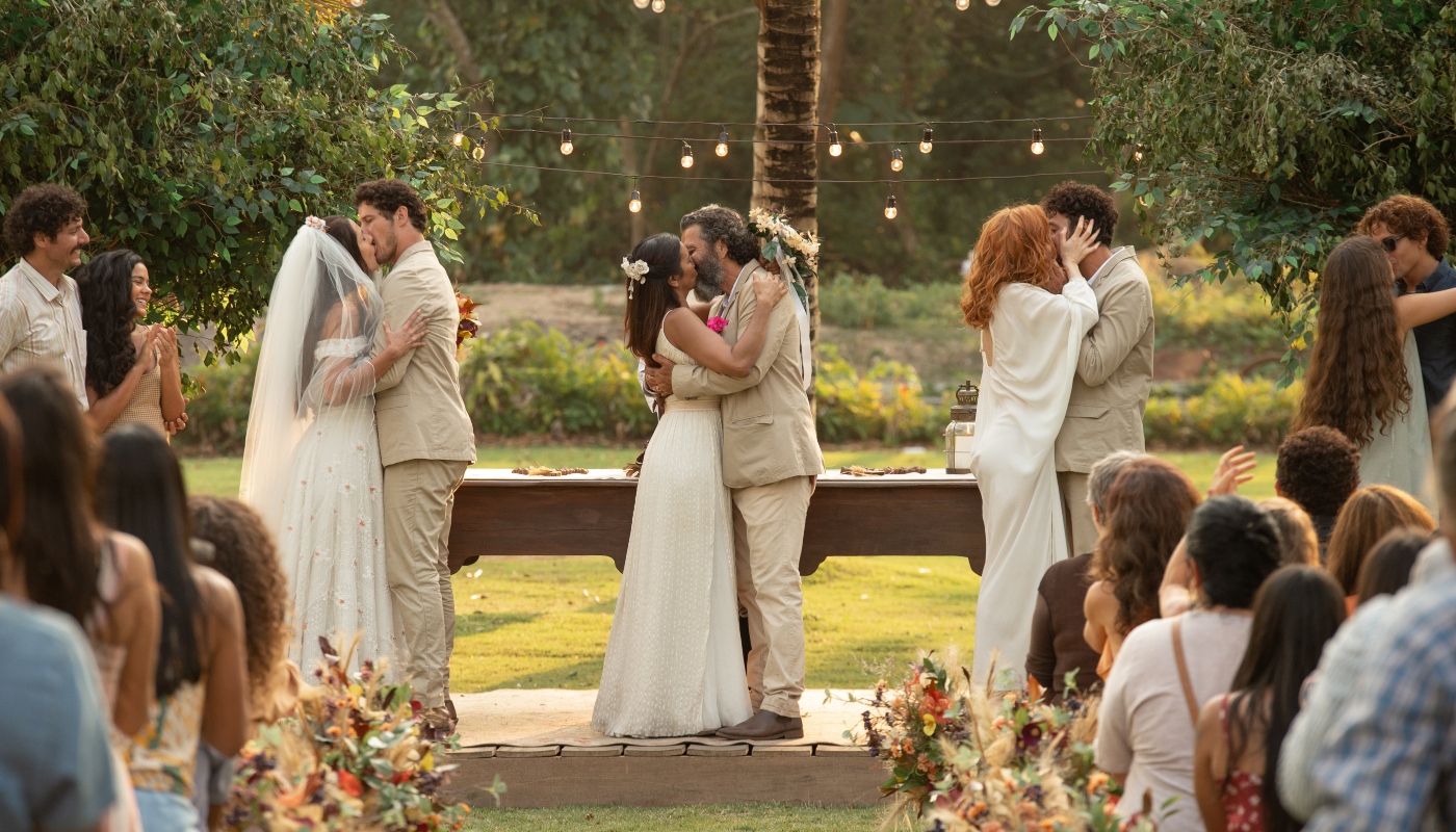 Filó (Dira Paes), Zefa (Paula Barbosa) e Irma (Camila Morgado) se casam em