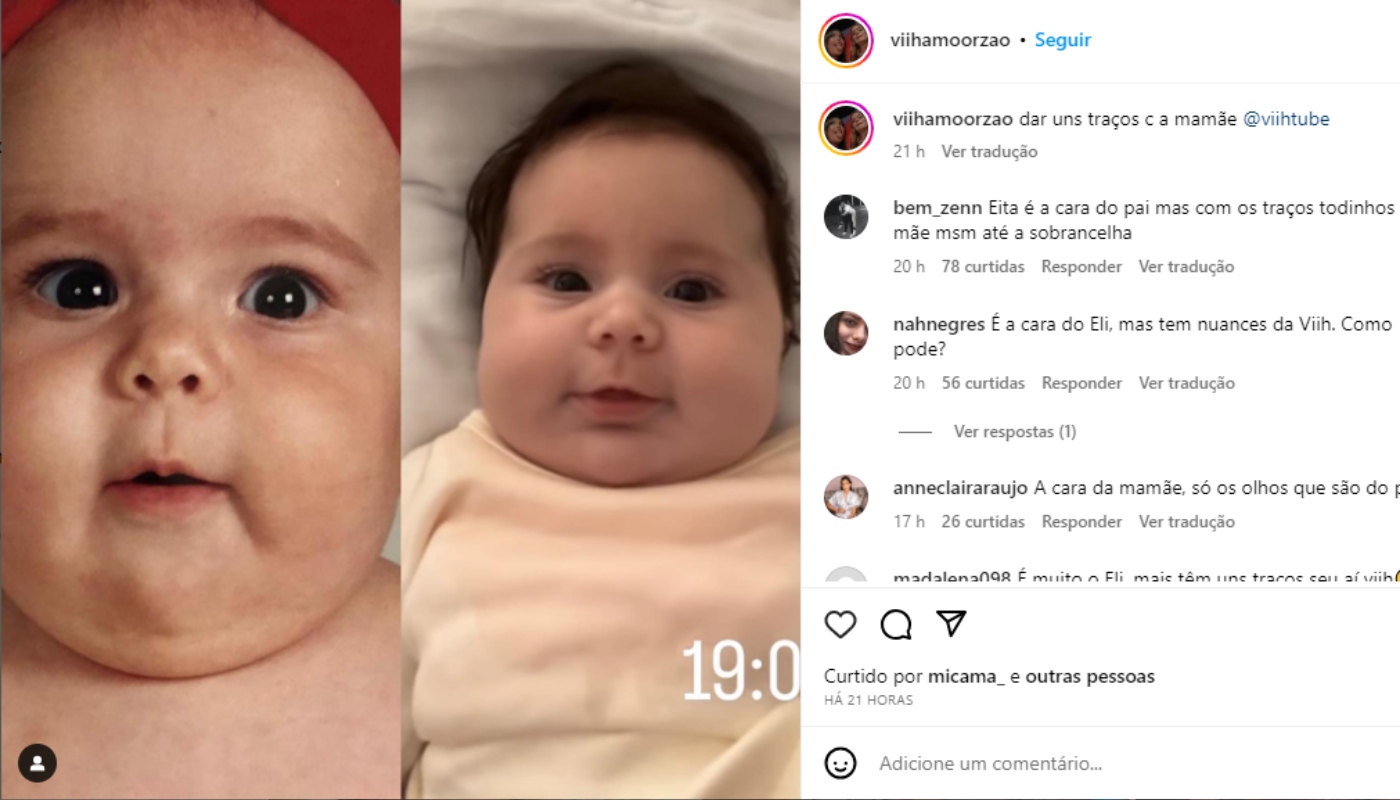 Comentários dos fãs na publicação sobre Lua
