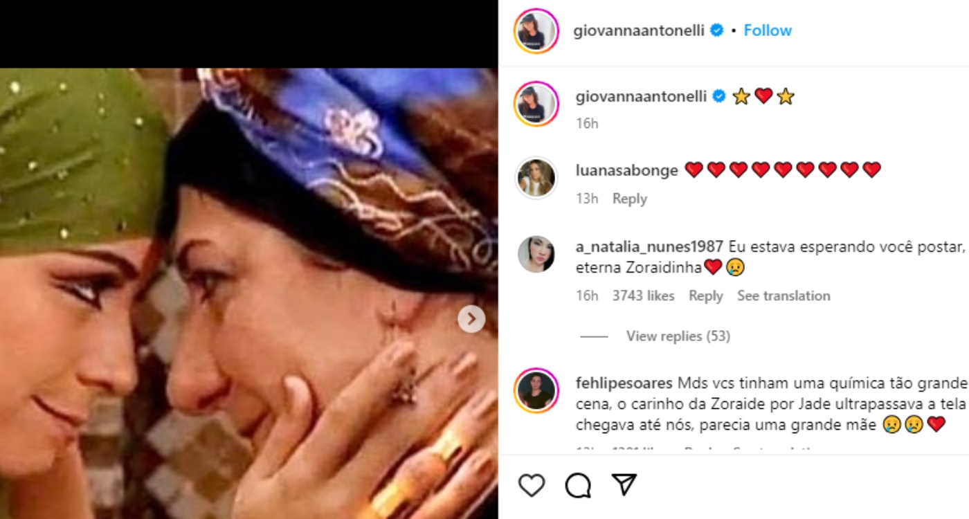 Giovanna Antonelli faz homenagem para Jandira Martini