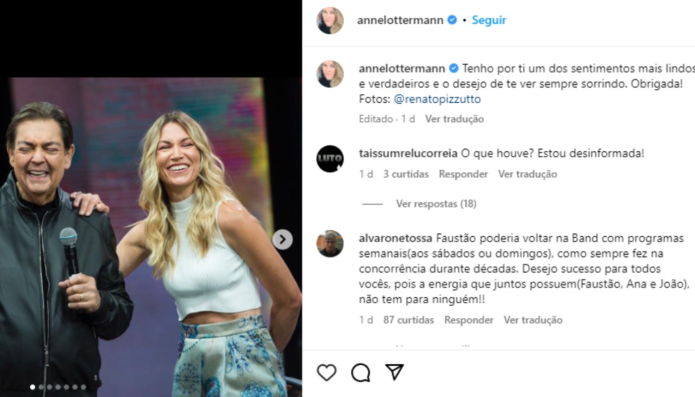 Homenagem de Anne Lottermann para Faustão