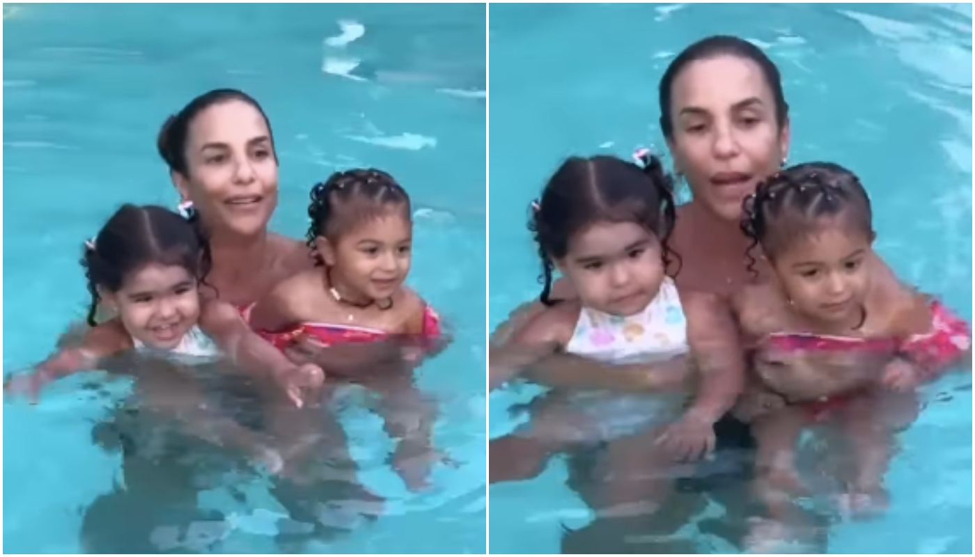 Ivete Sangalo com Zaya e Liz, filhas de Simone Mendes e Lorena Improta