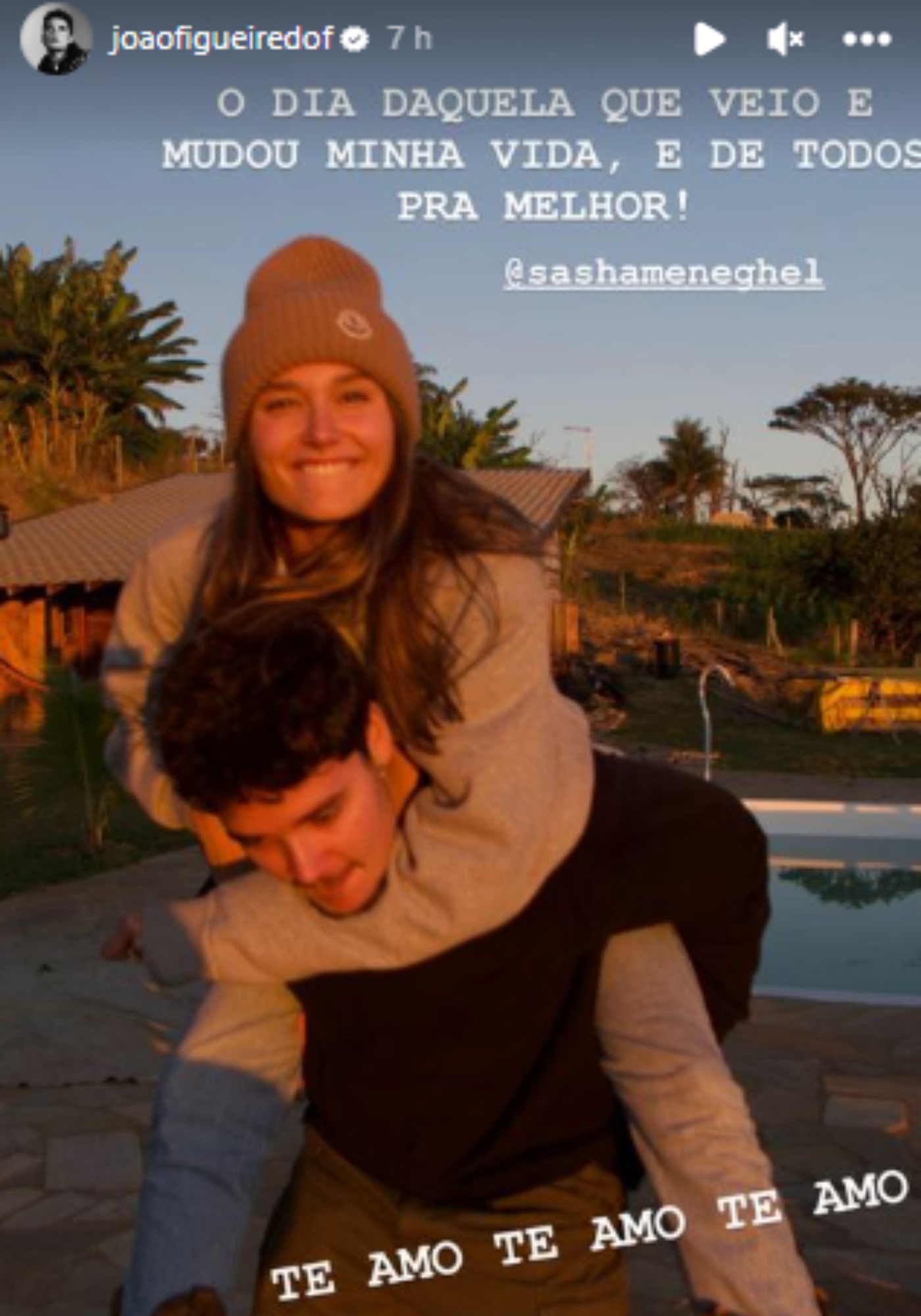 João Figueiredo faz homenagem para Sasha Meneghel