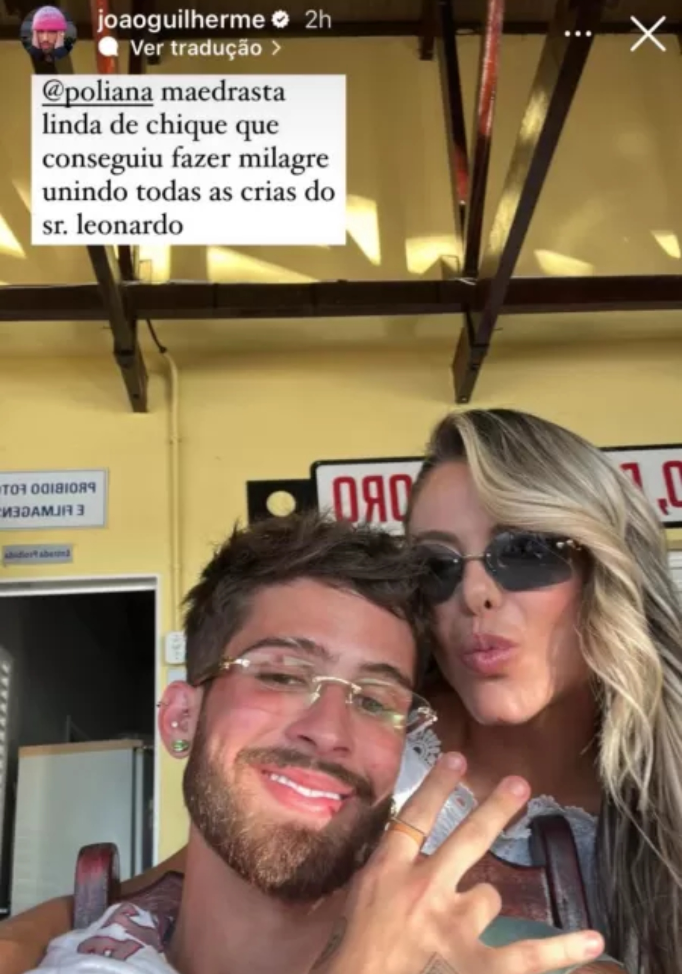João Guilherme e Poliana via Stories