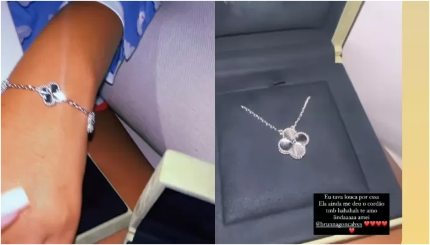 Ludmilla mostra joias que ganhou de Brunna