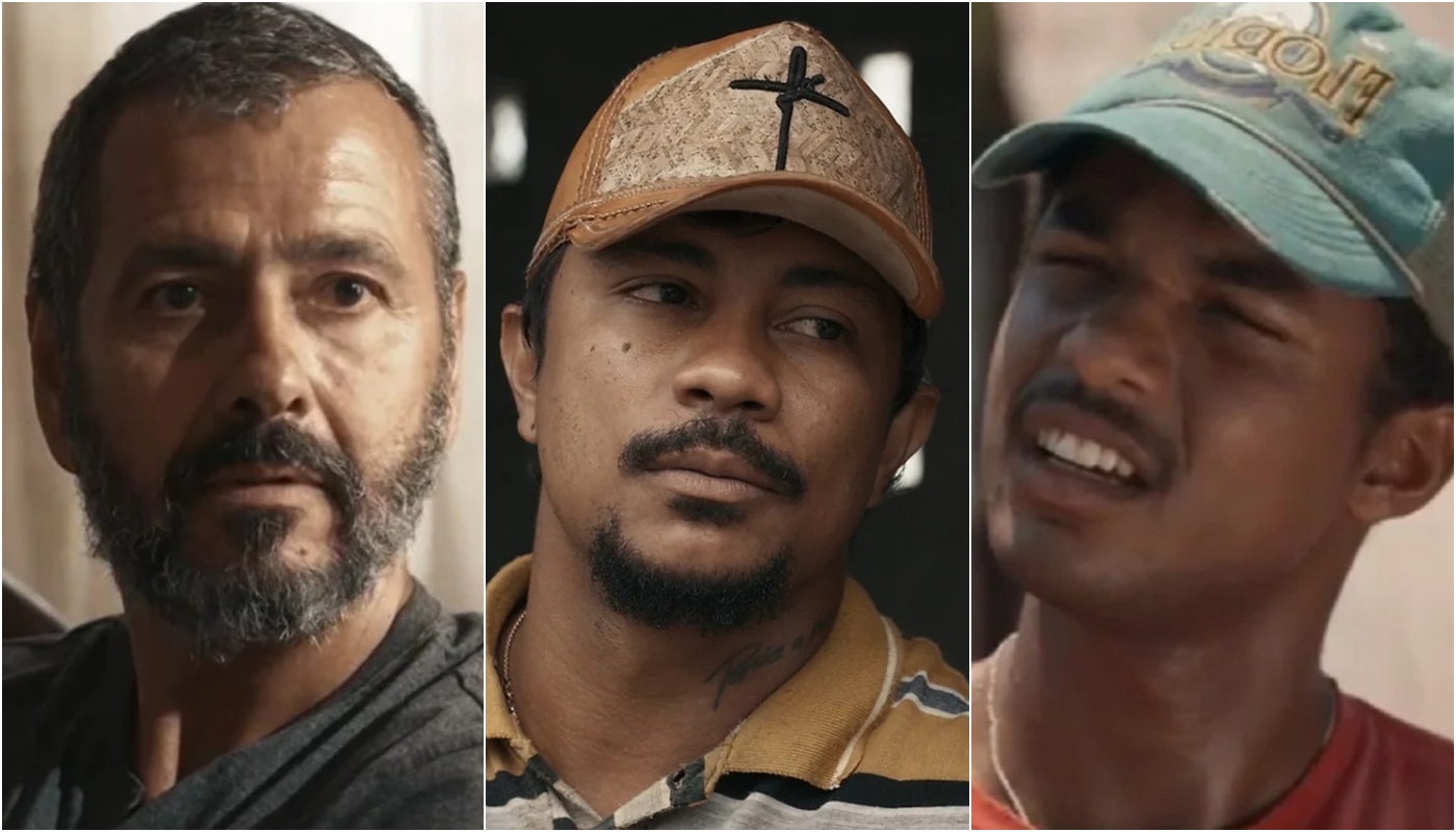 José Inocêncio (Marcos Palmeira), Damião (Xamã) e João Pedro (Juan Paiva) em