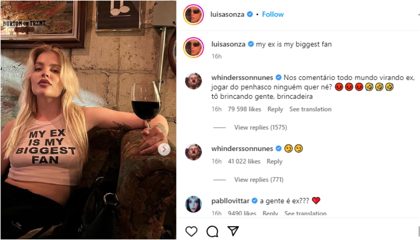 Whindersson Nunes comenta foto de Luísa Sonza