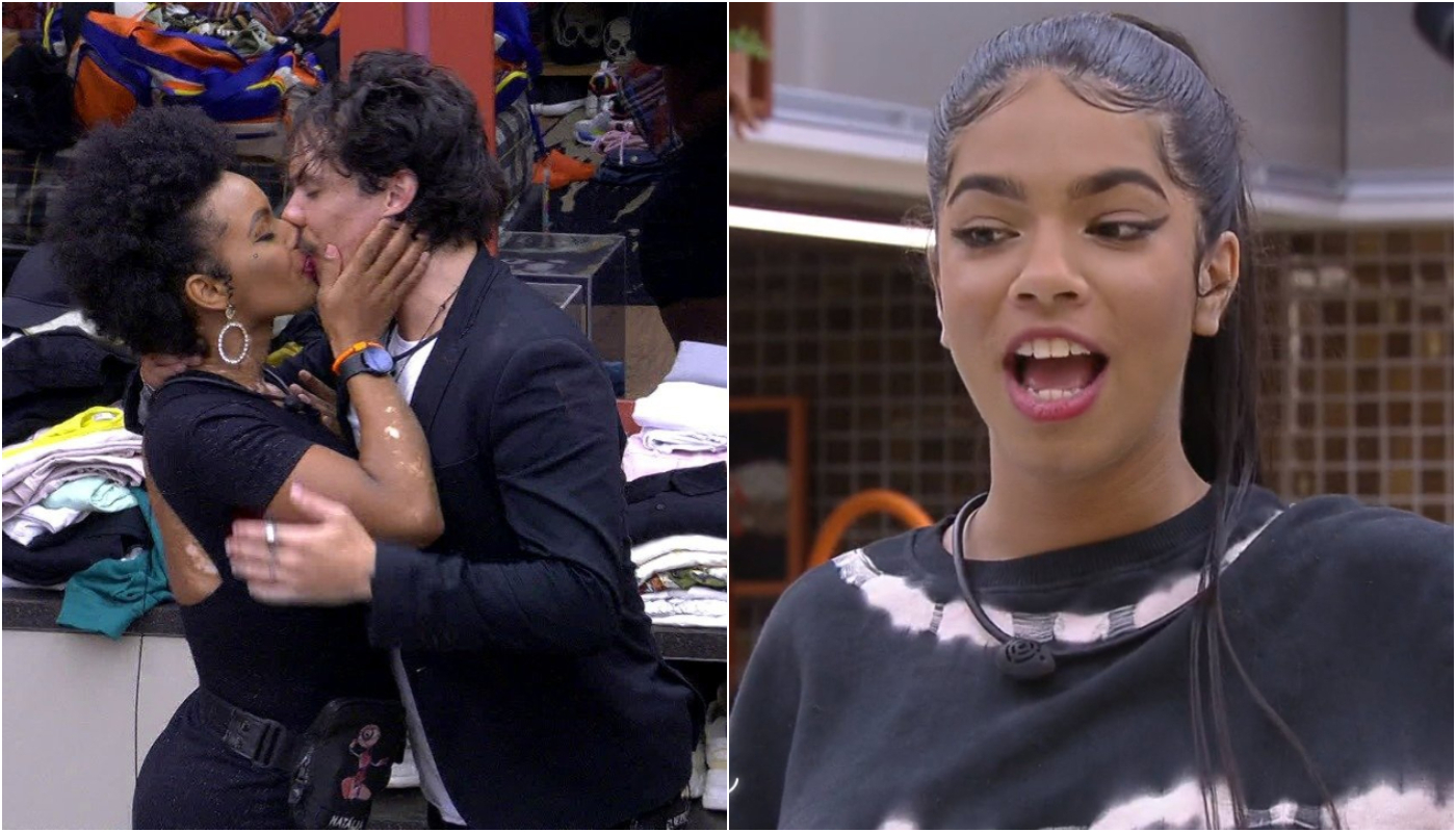 Eliezer com Natália e Maria na festa do BBB22