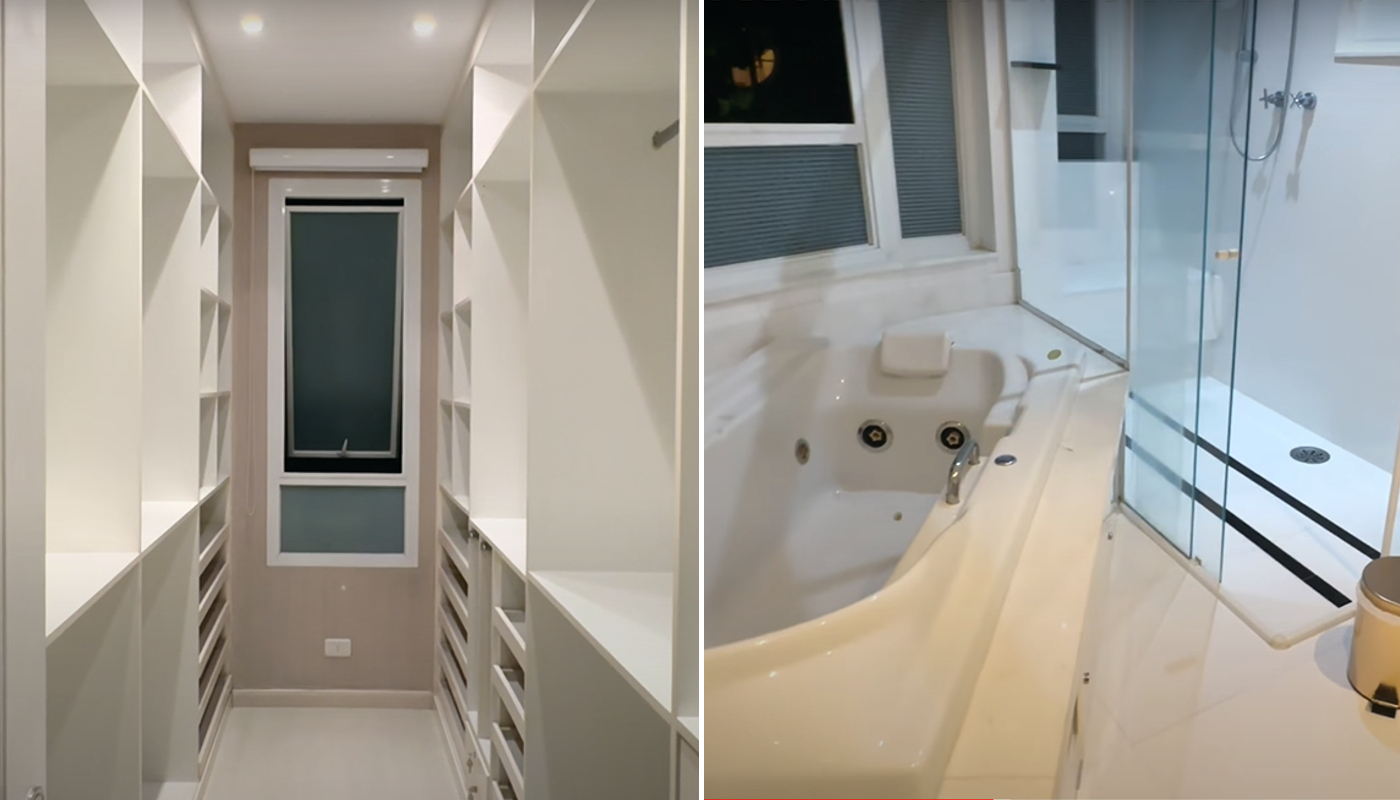 Closet e banheiro da suíte da mãe do funkeiro