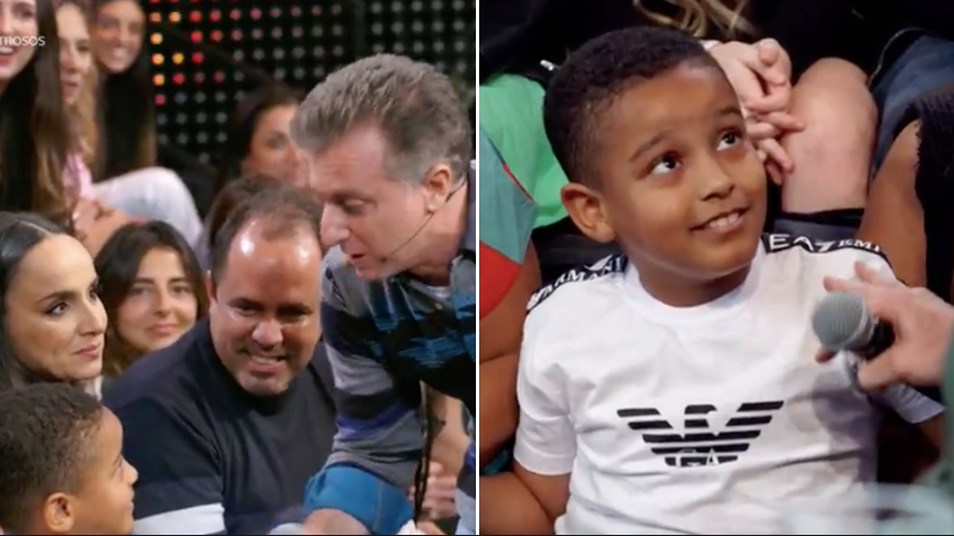 Luciano Huck brincou com menino que dormiu na plateia