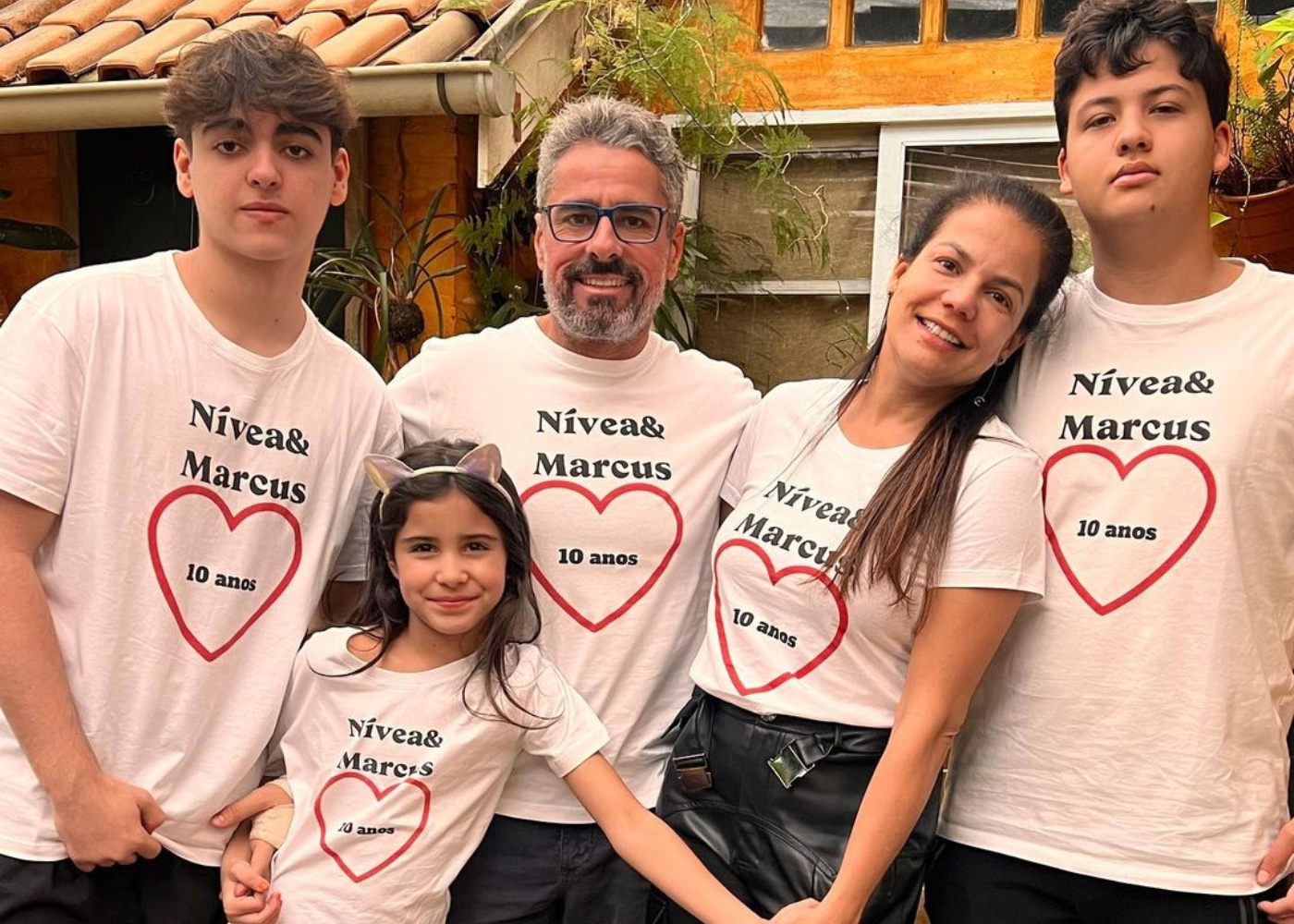 Nivea Stelmann, Marcus Rocha e os filhos do casal
