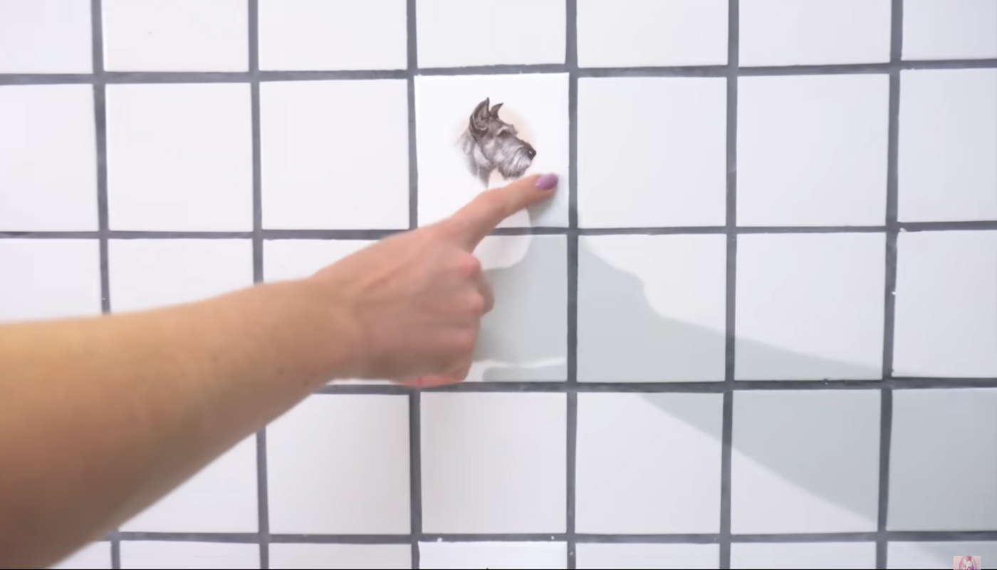 Homenagem a Niki na parede do petshop