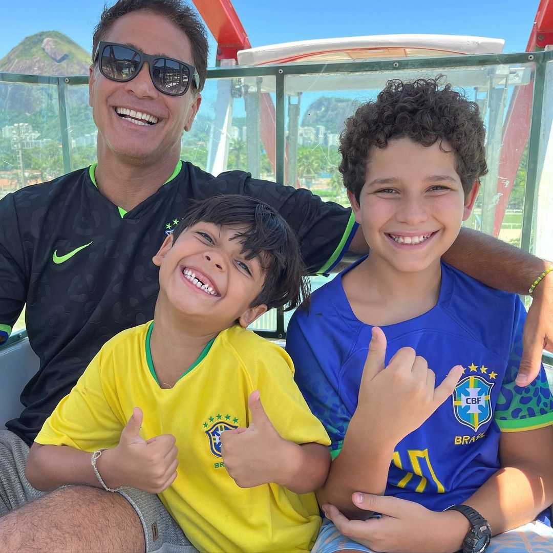 Rafael Calomeni e os filhos