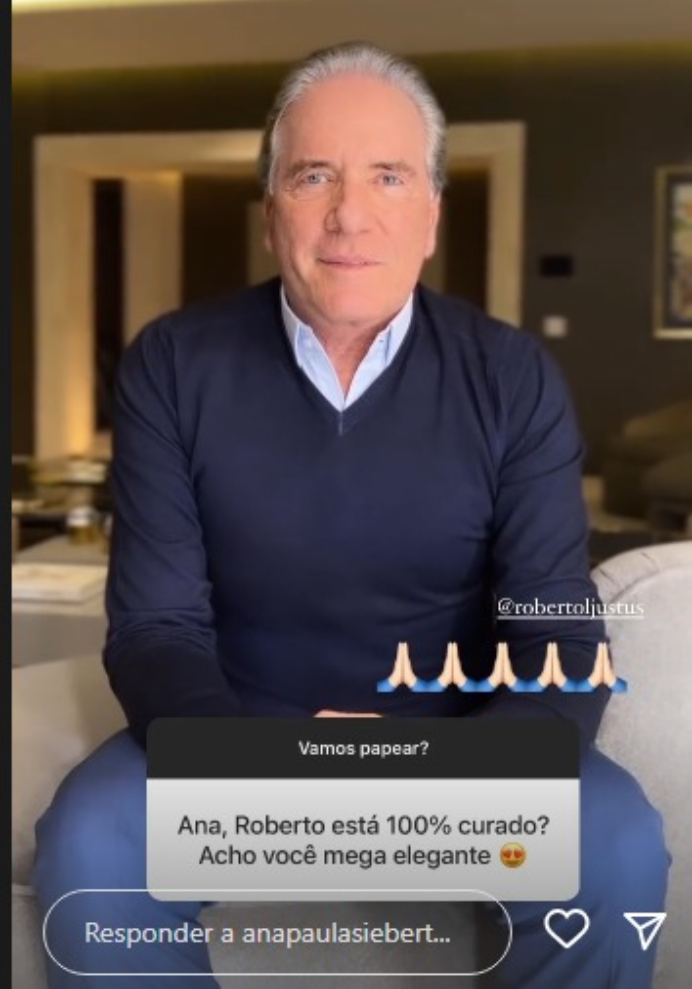 Roberto Justus comenta estado de saúde