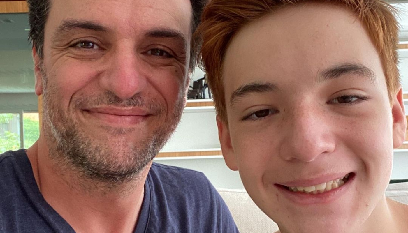 Rodrigo Lombardi com o filho Rafael