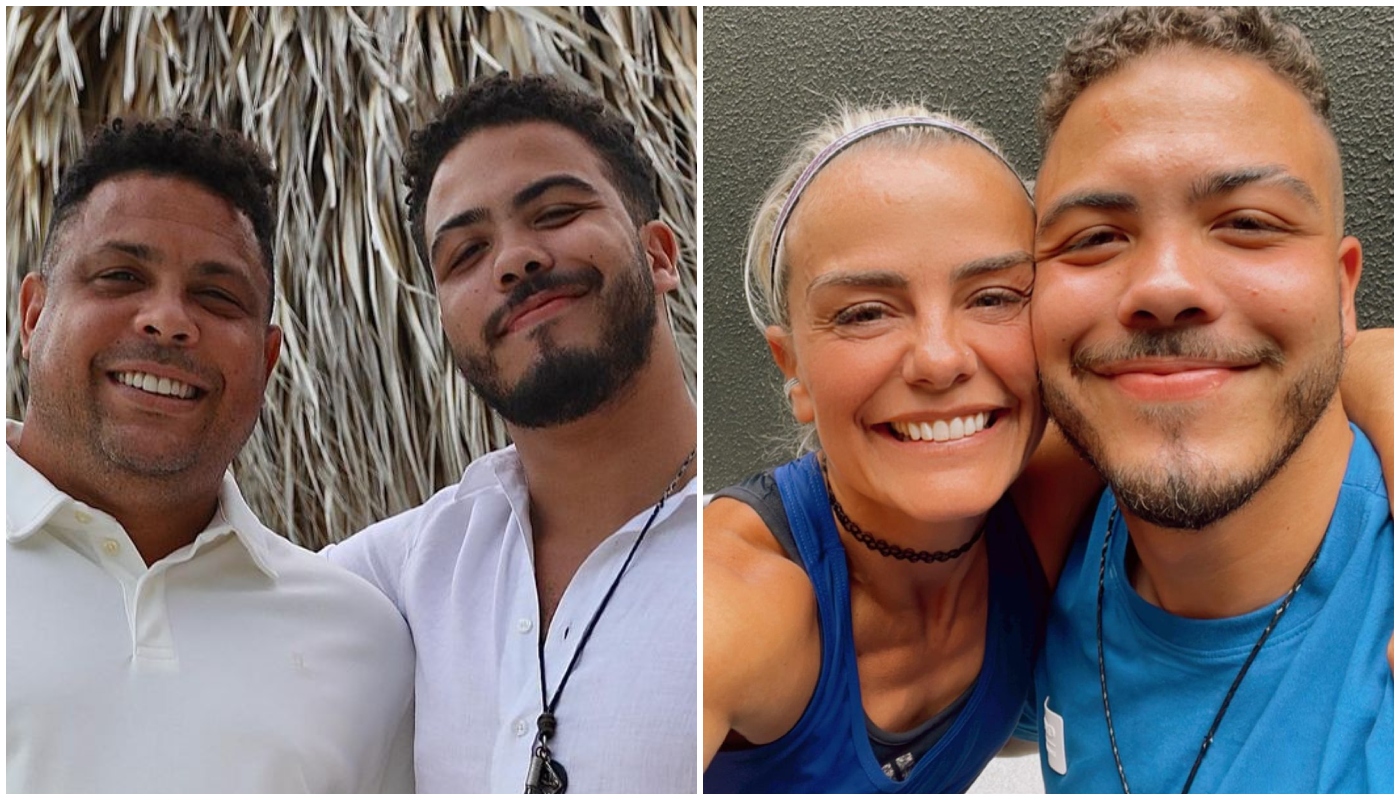 Ronald e os pais, Ronaldo e Milene Domingues