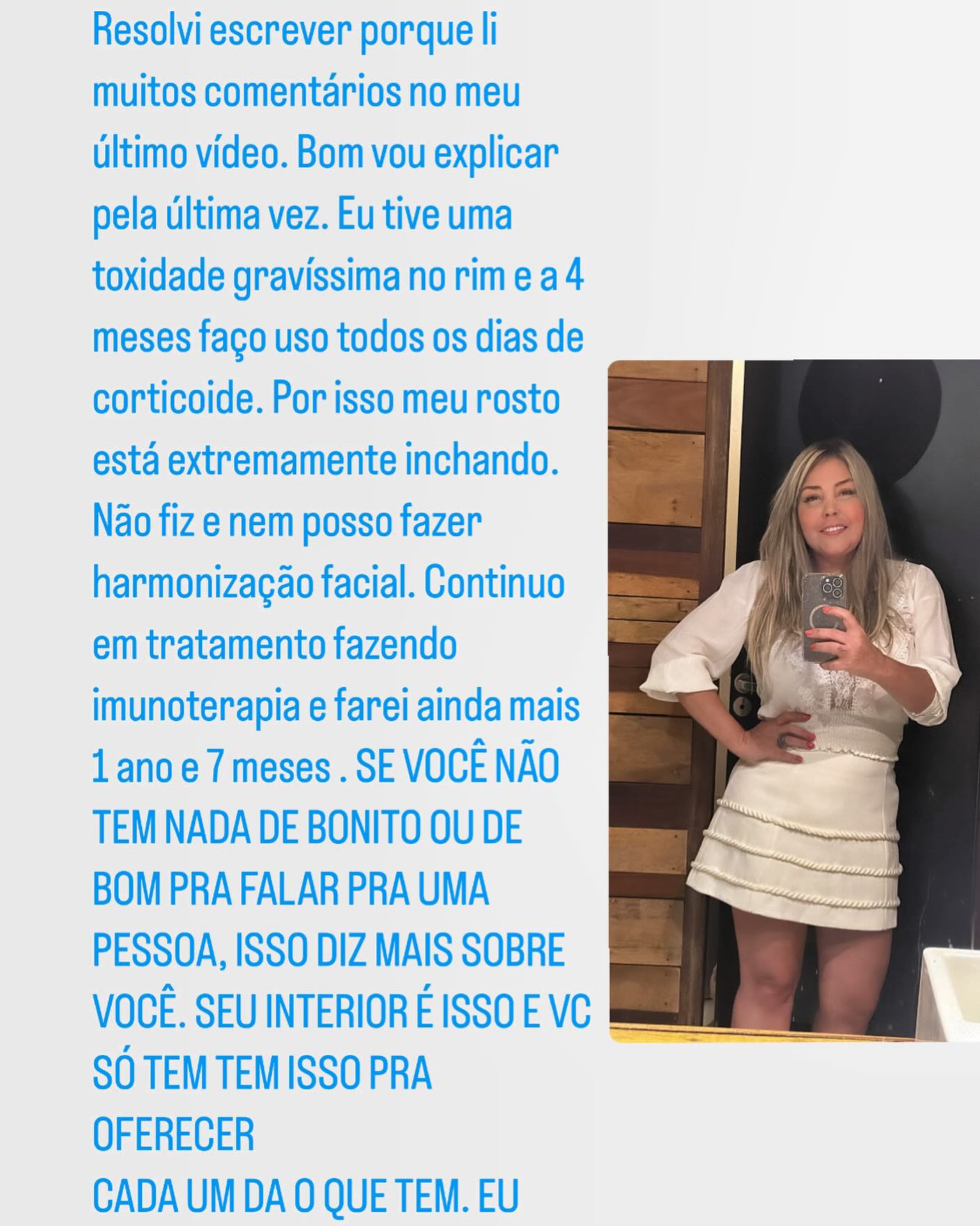 Simony respondeu críticas no Instagram