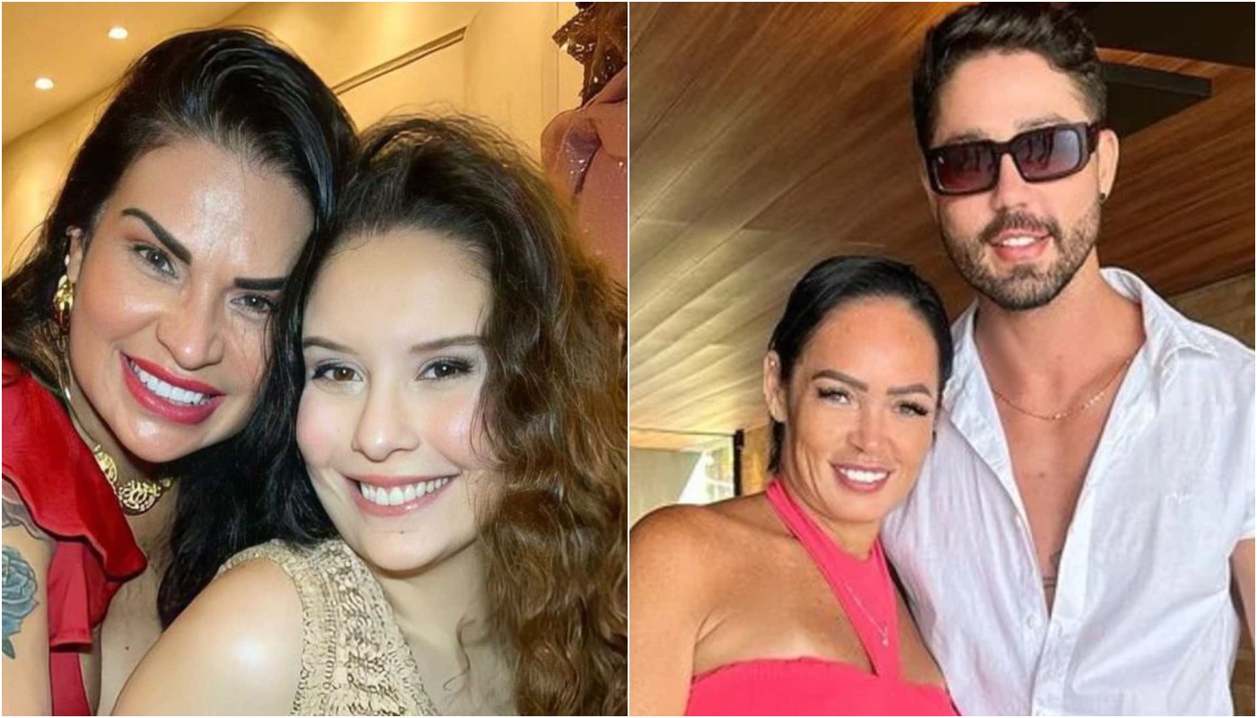 Solange Gomes com Stephanie e Rico com Sandra Melquiades