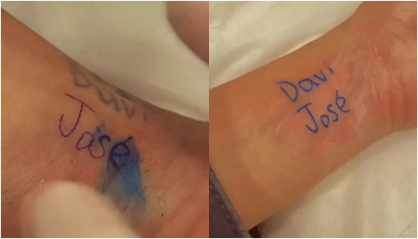 Tatuagem de Carol Dieckmann para os filhos