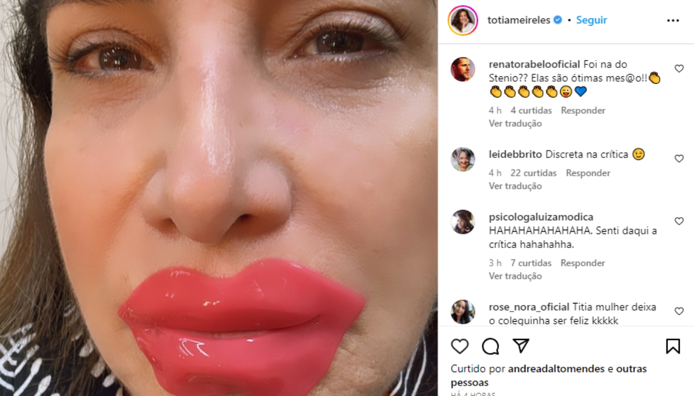 Comentários dos fãs na foto de Totia Meireles