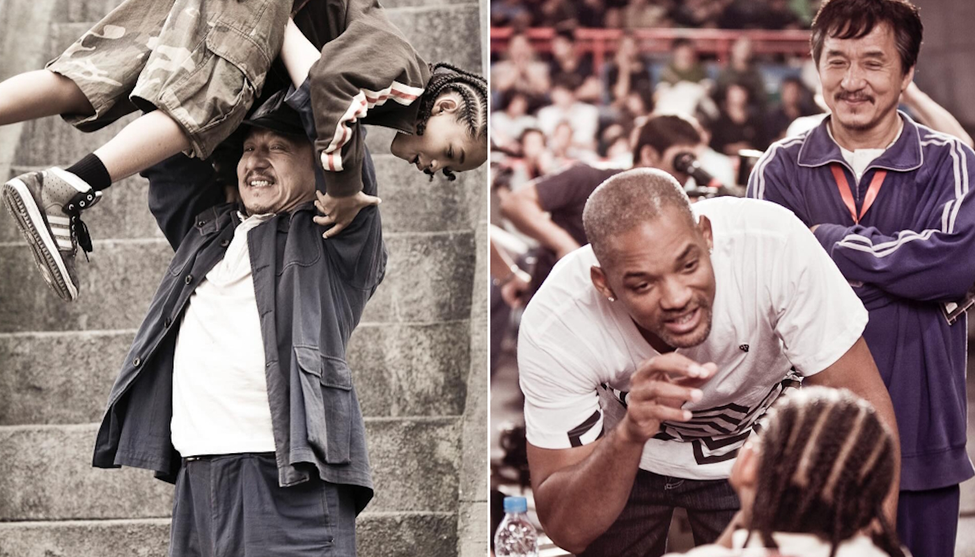 Jackie Chan, Jaden e Will Smith nos bastidores de