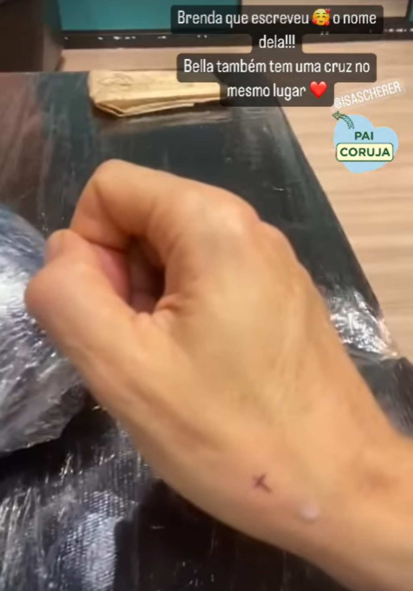 Tatuagem de Fernando Scherer para a filha Isabella