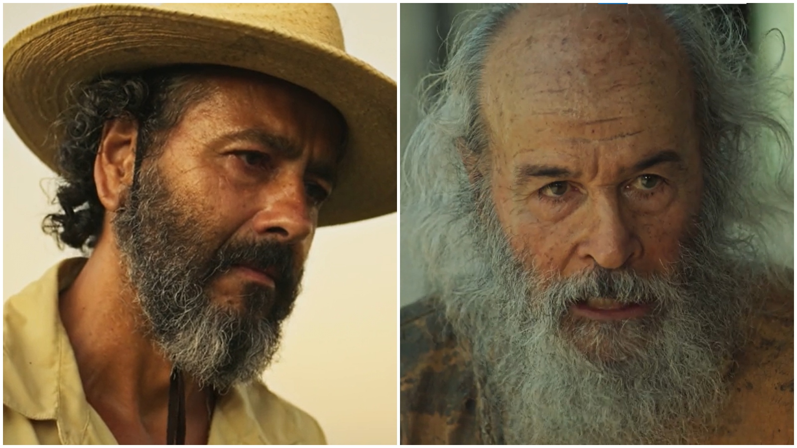 Zé Leôncio (Marcos Palmeira) e Velho do Rio (Osmar Prado) em